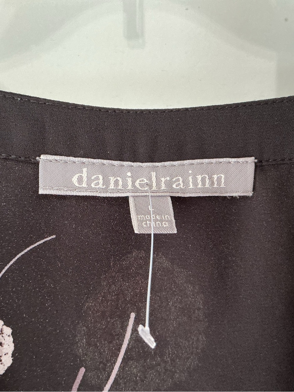 Daniel Rainn Black Floral V-Neck Blouse - Pink/White Accents - Picture 3 of 8